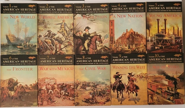 Vtg 1963 American Heritage Lot 1-10 Illustrated History of the United States US