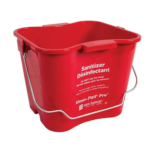 San Jamar KPP256RD Red 8 Quart Kleen-Pail Pro Bucket