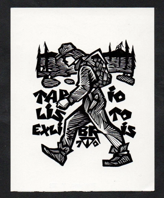 Exlibris für Tario Listo / worker Arbeiter Berge mountains