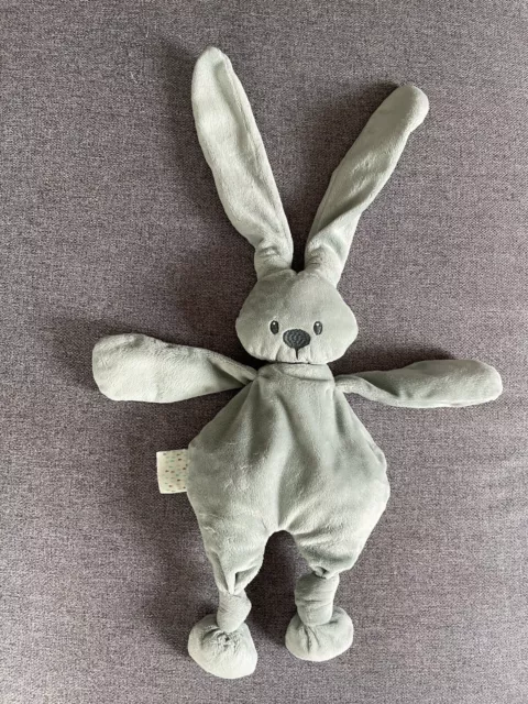 doudou peluche lapin Lapidou vert de gris bleu NATTOU 33cm TBE