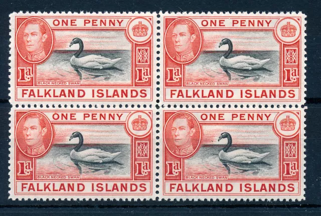 FALKLAND ISLANDS 1938 DEFINITIVES SG147a (1 penny) BLOCK OF 4 MNH