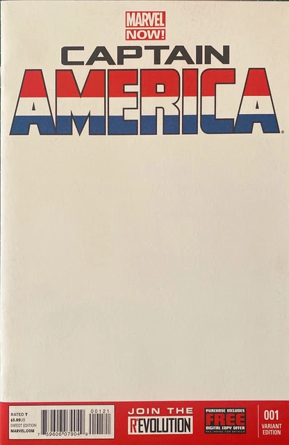 Captain America #1 Blank Variant January 2015 Marvel Comics