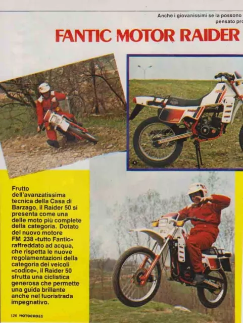 advertising Pubblicità FANTIC MOTOR RAIDER 50 1984- MOTOITALIANE ENDURO  EPOCA
