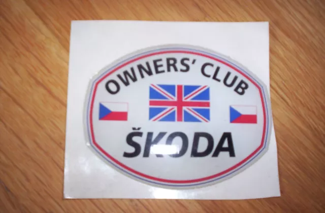 Skoda Owners club Plakette sticker Kleber 9x6cm guter Zustand CSSR