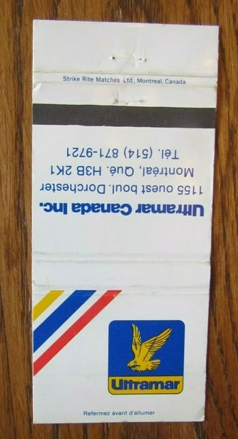 Ultramar Gas Station Matchbook Matchcover: Montreal, Quebec -E11