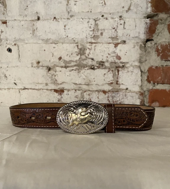 Nocona Belt Size 24 Bull Rider Full Leather