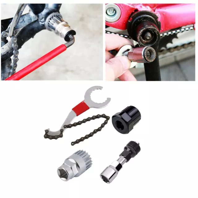 Bike Cassette Removal Tool Set Gear Chain Whip Wrench Bicycle Sprocket Tools UK