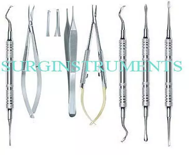 7 Pc Microsurgery Instruments Set Dental Surgical Medical Stainless German Grade