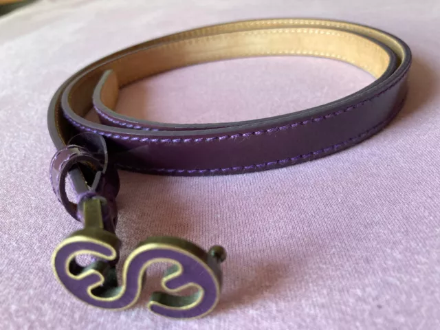 Escada Sport Damen Gürtel 85 violett lila Leder Ledergürtel cintura belt leather