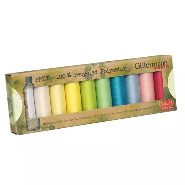 Gutermann Sew-All 100mt Thread Set rPET 10 Reels - Col 2 Quilting Sewing Craft