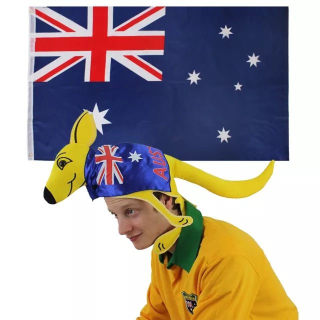 Australia Flag & Hat Supporters Set National World Sports Rugby Fancy Dress