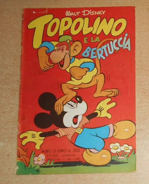 Ed.mondadori Alb0 D'oro  N°  226  1950  Topolino  Originale !!!!!