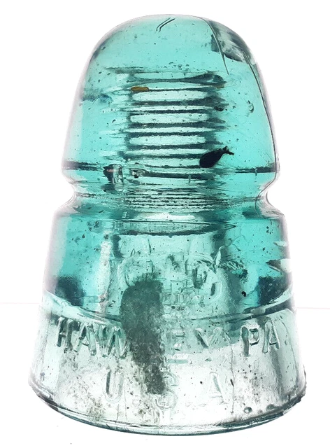 CD 145 Junky Aqua HAWLEY PA Antique Glass Telegraph Insulator BEEHIVE G9