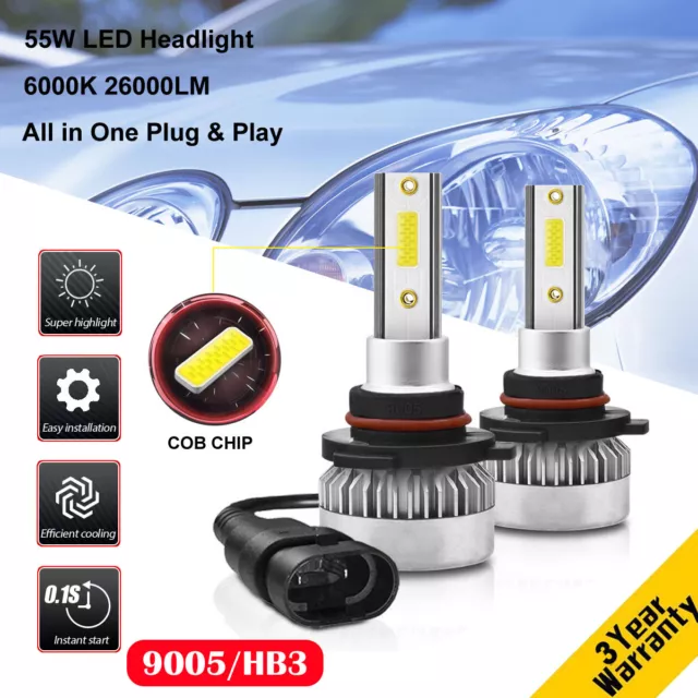 110W 26000LM 9005 HB3 LED Ampoule Voiture Feux Lampe Kit Phare Xenon Blanc 6000K