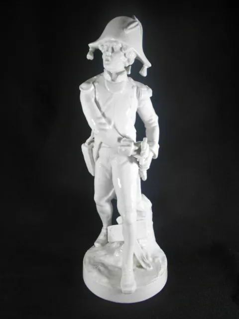 35 Cm GRANDE FIGURINE NAPOLÉONIENNE ENGAGEMENT VOLONTAIRE PORCELAINE BLANCHE