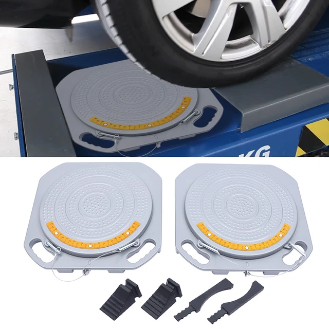 2*WHEEL TURNTABLE 360° Rotation Plates Car Front End Wheel Alignment ...
