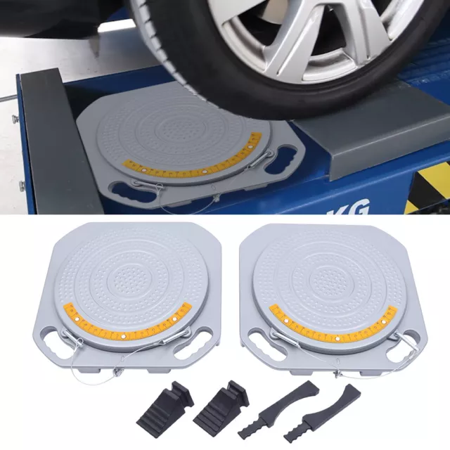 2X Wheels Car Truck Front End Wheel Alignment Turntable Turn Plates Tool Kit US