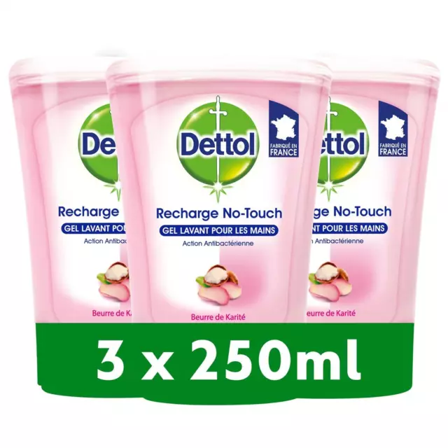 [Ref:3059948007319] DETTOL Lot de 3 Recharges No-Touch Savon Liquide Mains 250