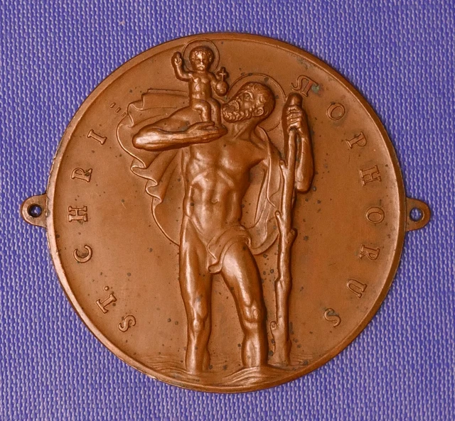 Christophorus Auto Plakette Blau Türkis - Gesegneter Schutzpatron Für Autofahrer