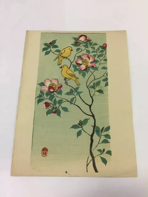 Ohara Koson Shoson Japanese Woodblock Print Bird 1920s-1940s Antique Vintage