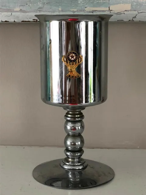 Vintage BPOE Elks Club Lodge Wine Glass Cup Goblet Chalice Little Falls NT 1932