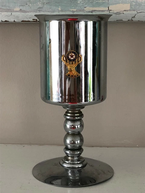 Vintage BPOE Elks Club Lodge Wine Glass Cup Goblet Chalice Little Falls NT 1932