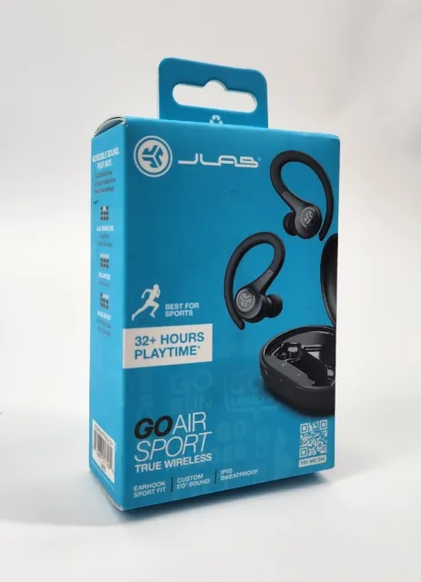 JLab Go Air Sport True Wireless Bluetooth Earbuds w/ Charging Case (Black)