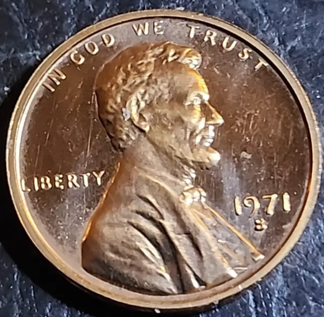 1971 S Lincoln Cent/Penny Proof Coin Deep Cameo  Red  Gem!!