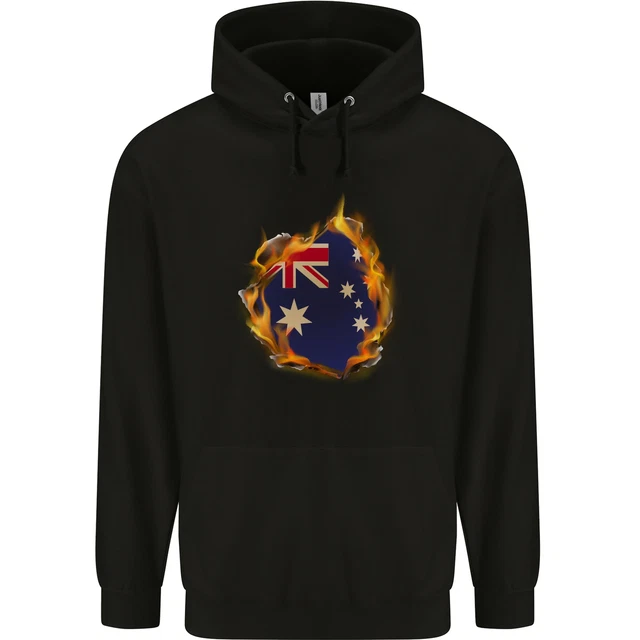 The Australian Flag Fire Effect Australia Childrens Kids Hoodie
