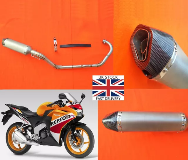 Honda CBR 125 R Race Exhaust System & End Can Silencer 2012 - 2020 *UK STOCK*