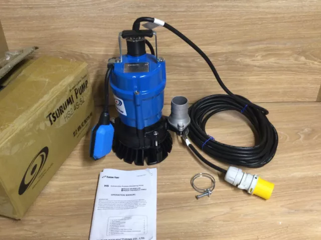 NEW - TSURUMI SUBMERSIBLE PUMP 110V 50mm HS2.4S-52 DISCHARGE WATER SUCTION