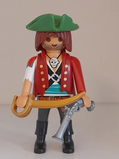 Personnage Playmobil Capitaine Pirate - Pour Bateau, Île Fantôme - Occasion Excellent État
