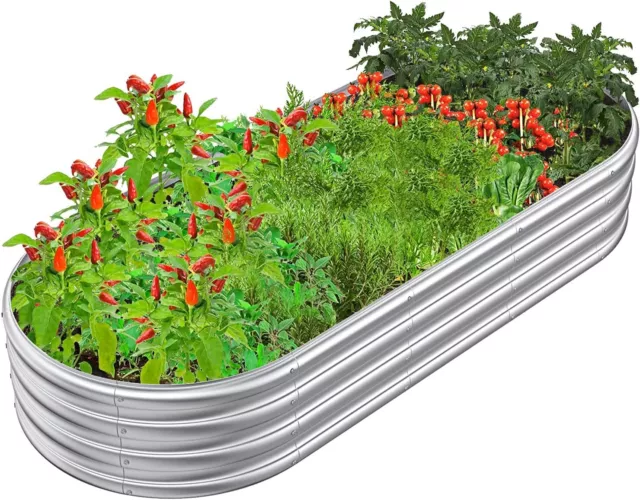5x2x1ft Galvanized Raised Garden Bed Planter Outdoor Oval Metal Raised Bed Horse 5x2x1ft Galvanized Raised Garden Bed Planter Outdoor Oval Metal Raised Bed Horse
