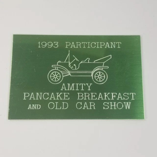 1993 PARTICIPANT AMITY Pancake Breakfast & Old Car Show Club Emblem