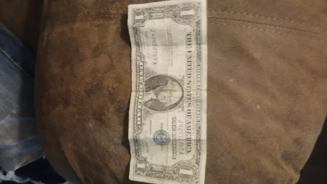 1957 A $1 Dollar Bill Silver Certificate Blue Seal Note