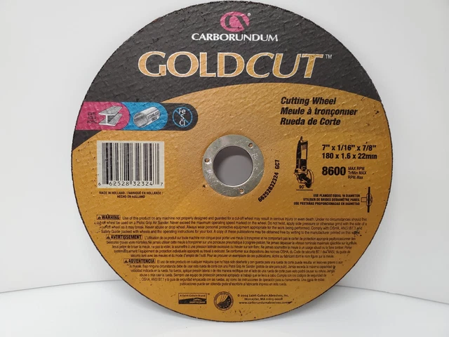 Cutting Wheel Carborundum Goldcut 7" x 1/16"x 7/8" Bundle Of 2 (O-0076)