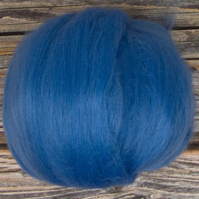 Corriedale Top (Dyed Cornflower) 100g Wool Roving Spinning Fibre Felting Blue