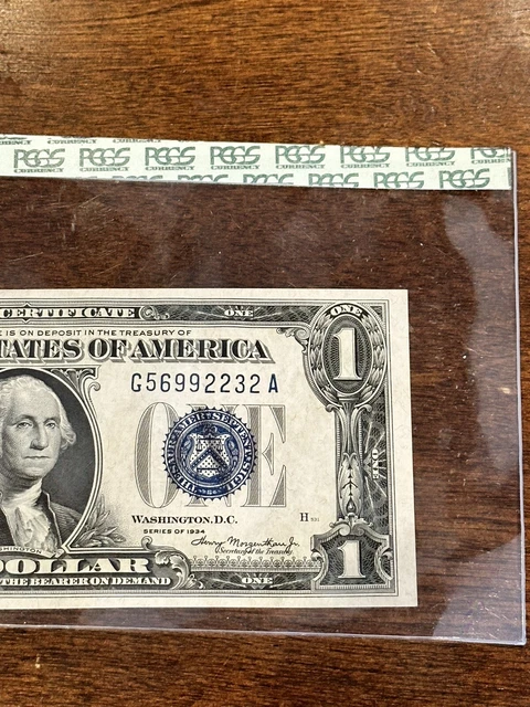 1934 $1 One Dollar Silver Certificate Funnyback Fr. 1606 PCGS 64 G56992232A 2