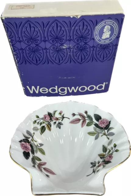 Vintage Wedgwood Hathaway Rose Shell Tray Small Plate In Box 250th Anniversary