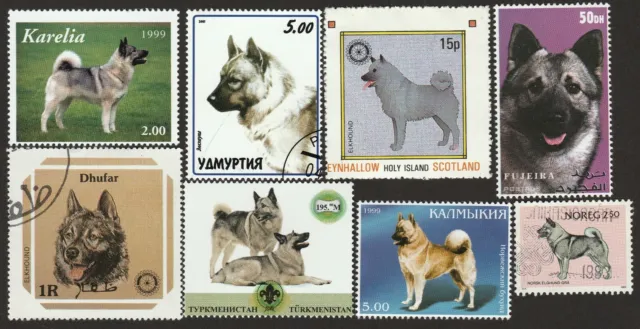 NORWEGIAN ELKHOUND ** Int'l Postage Stamp  Art Collection ** Great Gift Idea **