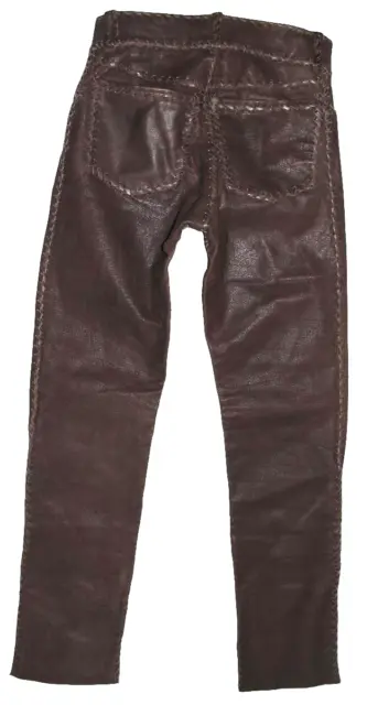 Unikat Da Lederschneider: Jeans IN Pelle/Pantaloni Pelle Color Dkl Braun Circa