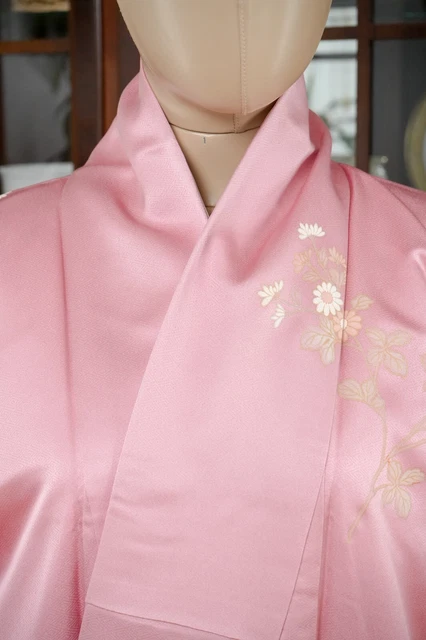 Dear Vanilla Japanese Silk Kimono Women's Robe Gown Authentic Japan Vintage Mint 3