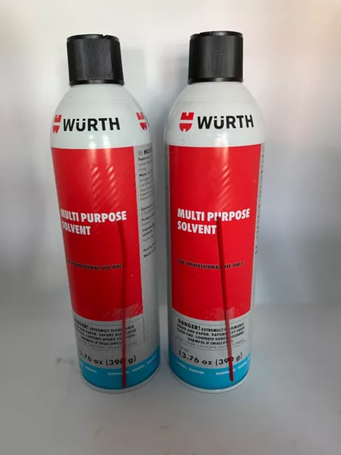 Wurth Multi-Purpose Solvent, spray cleaner and degreaser TWO 14-oz Aerosol Cans