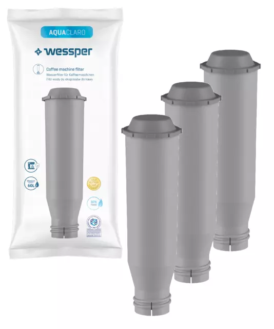 3x Filtro de agua compatible con Krups EA 9 cafetera, reemplazo del filtro F088