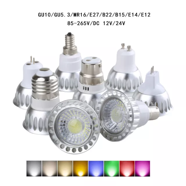 Dimmbare LED COB Spotlight 5W Lampe GU10 MR16 GU5.3 AC 220V DC12V 24V Glühbirnen