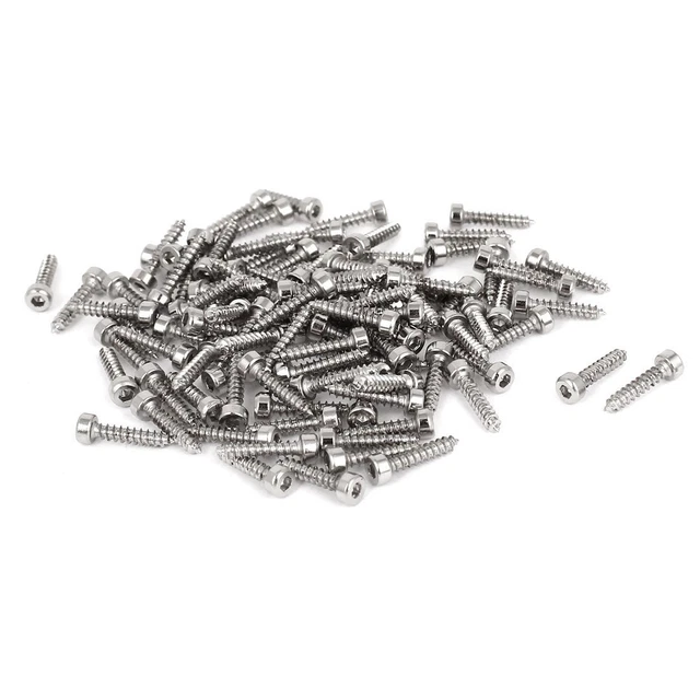 100 piezas M2X10Mm Acero Inoxidable Hexagonal Tapa Cabezal Tornillos Autogolpe