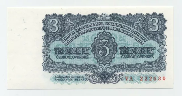 Czechoslovakia 3 Korun 1961 Pick 81.b UNC Uncirculated Banknote Serie VA