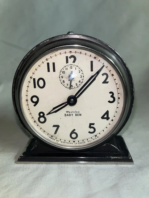 Antique Black Westclox Baby Ben Style 4 (1934-39) Alarm Clock-Working