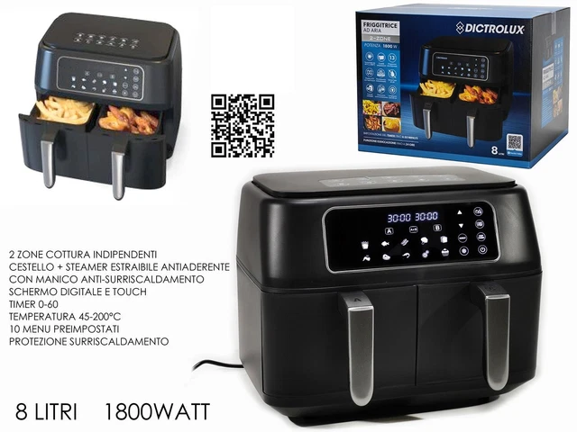 Griglia In Acciaio Inox 304 Per Friggitrice Ad Aria Dual Zone (AF300EU/AF400EU) - Set Con 2 Livelli, 4 Spiedini, Spazzola E Clip