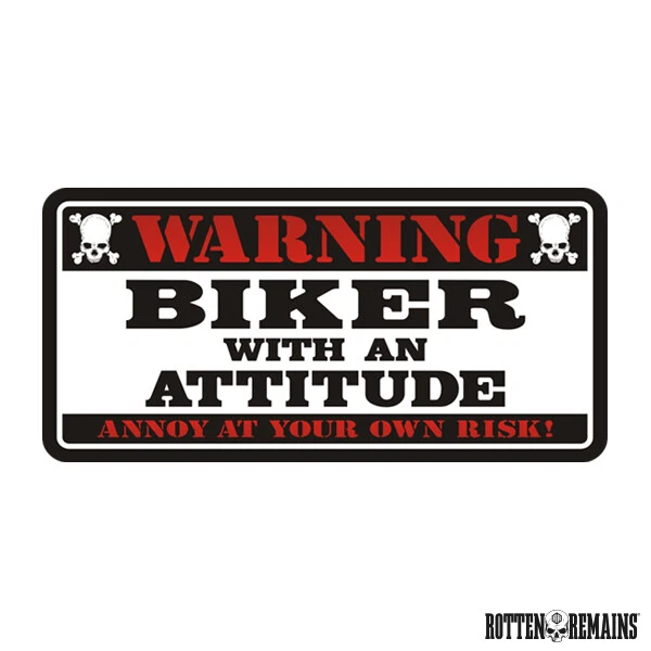 Biker Warning Attitude Decal Outlaw Vinyl Sticker Motorcycle Helmet e7m